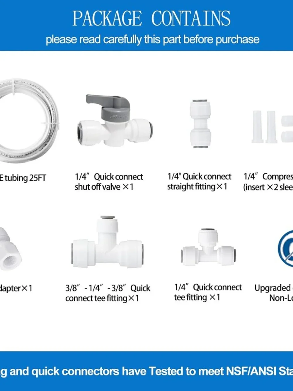 Ice Maker Water Line Kit Refrigerator Fridge Water Line Kit,25Ft 1/4 inch